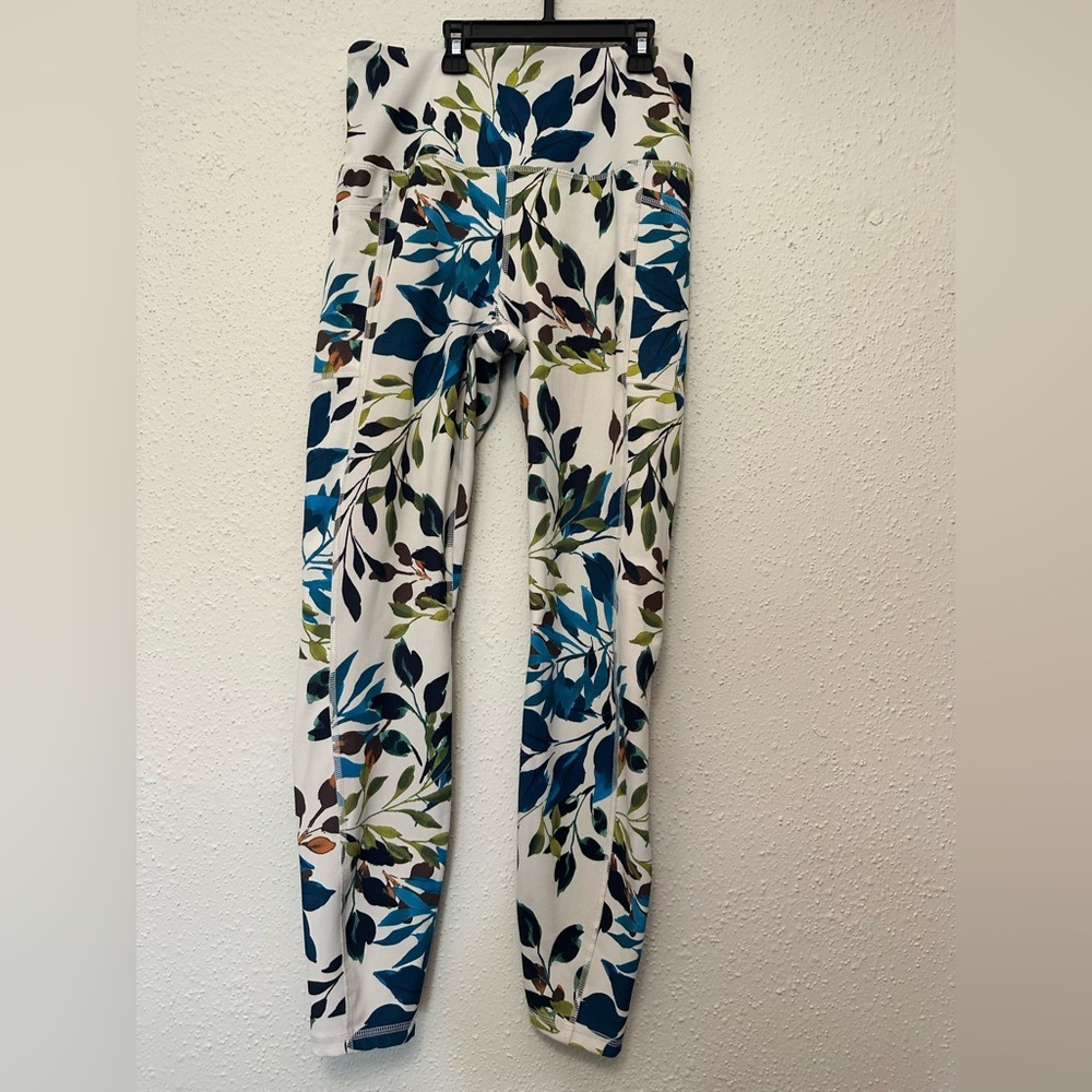 RBX Blue and Green Leaf Print Leggings